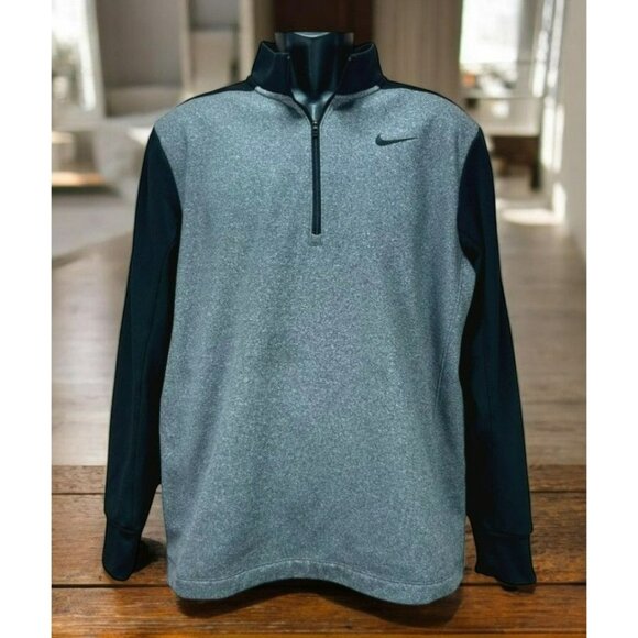 Nike Dri-Fit Men's Half-Zip Pullover Gray Top Medium - Picture 1 of 6